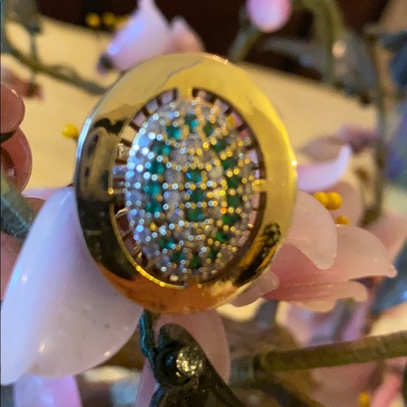 Vintage 925 emerald & topaz ring